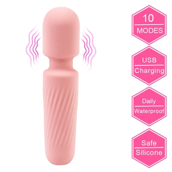 Mini Poderosa Varinha Mágica Vibradores Ponto G Clítoris Estimulador de 10 Modos de Massagem Vaginal Mini Poderoso Brinquedos Sexuais para as Mulheres