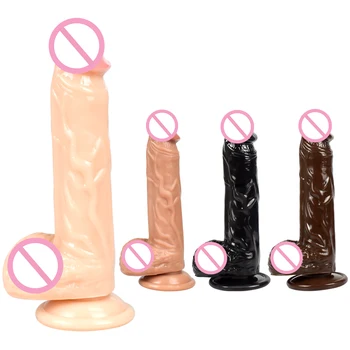 Carne macia Real de Veias, Vibrador Plug Anal Brinquedo Erótico para Mulheres Médica PVC Gay Vaginal Masturbadores Pênis Grande ventosa Pau