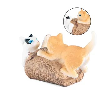 O plástico sólido estático gato doméstico gato de estimação para crianças cognitivo de simulação em modelo animal de animais de brinquedo decoração