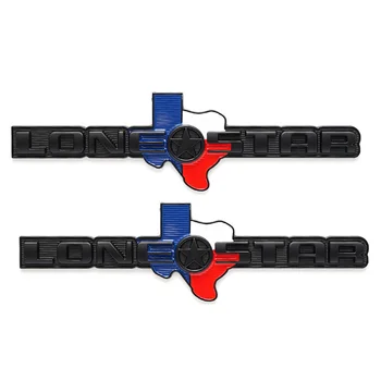 2x Preto Texas Estrela Solitária Emblema de Metal do Carro Fender Emblema para a RAM SERRA SILVERADO