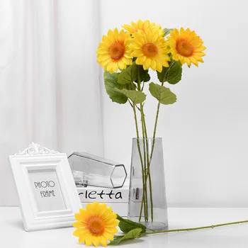 5Pcs Novo Artificial Flor de Girassol Falso Flores do Casamento Sala de estar, Quarto, Mesa de Jantar a Decoração de Acordo