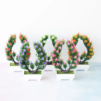 1PC Plantas Artificiais Bonsai Árvore de Pequeno porte Plantas de vaso Falso Flores em Vasos Ornamentos para a Decoração Home, Hotel de Decoração de Jardim