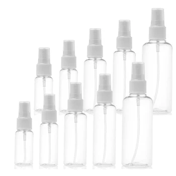 1000PCS Vazio Reutilizável Frasco de Spray 10 ml 30 ml 50 ml, 60 ml, 100 ml de Viagem de Plástico Transparente Perfume Vaporizador