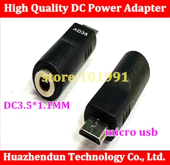 Atacado 1000pcs DC 3.5 * 1.1 MM fêmea para MICRO USB 5P macho / mini adaptador de porta / DC adaptador de alimentação