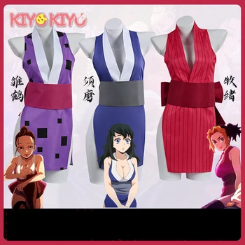 KIYO-KIYO Anime Demon Slayer: Kimetsu não Yaiba Cosplay Makio/ Hinatsuru /Suma de Cosplay Fantasia