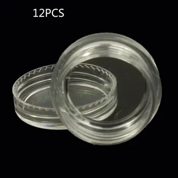12PCS Pequeno Vazio Clara Amostra de Plástico de Viagem Jar Recipientes Redondos Cosméticos Maquiagem Glitter Powerd Recipiente