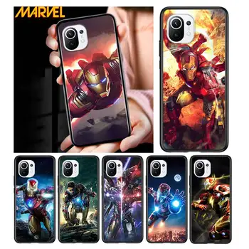 Homem de ferro da Marvel herói para Xiaomi Mi 11 10T Nota 10 Ultra 5G 9 9T SE 8 A3 A2 A1 6X Pro Jogo F1 Lite Preto 5G Caso de Telefone