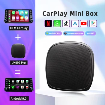 Carplay Ai Caixa de Mini Caixa Android da Apple jogo de Carro sem Fios Android Auto Para a Volvo, Ford Benz, VW Netflix Car Multimedia UX999Pro